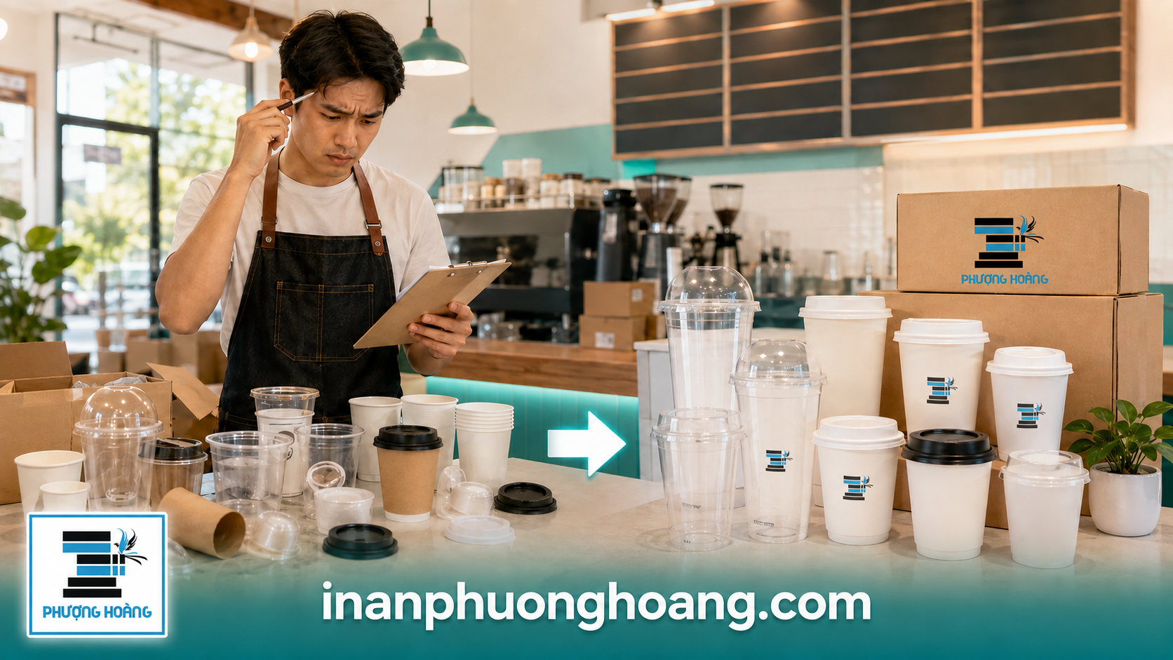 Giải pháp in cốc cho quán cà phê sắp khai trương