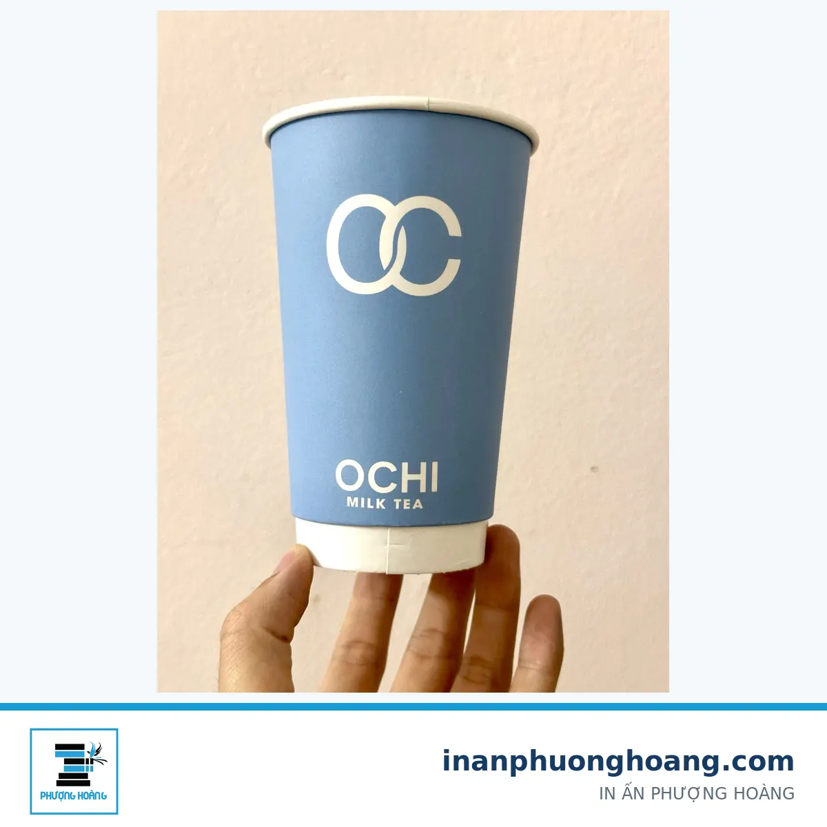 Cốc giấy OCHI Milk Tea in theo nhận diện thương hiệu