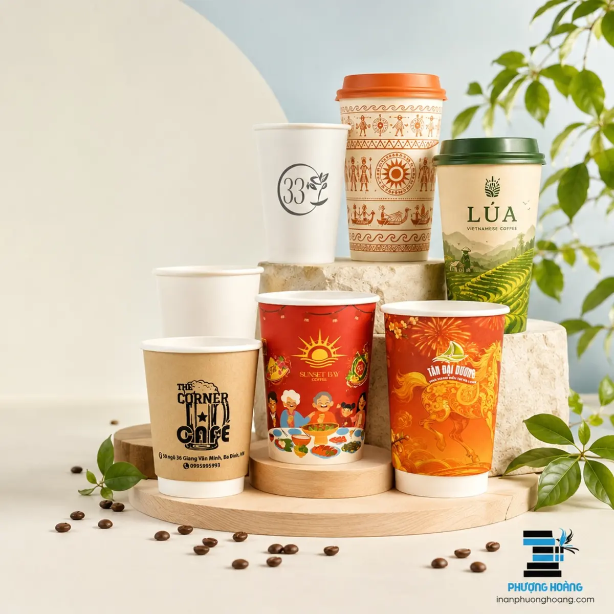 Các mẫu cốc giấy in thương hiệu cho quán chuẩn bị khai trương