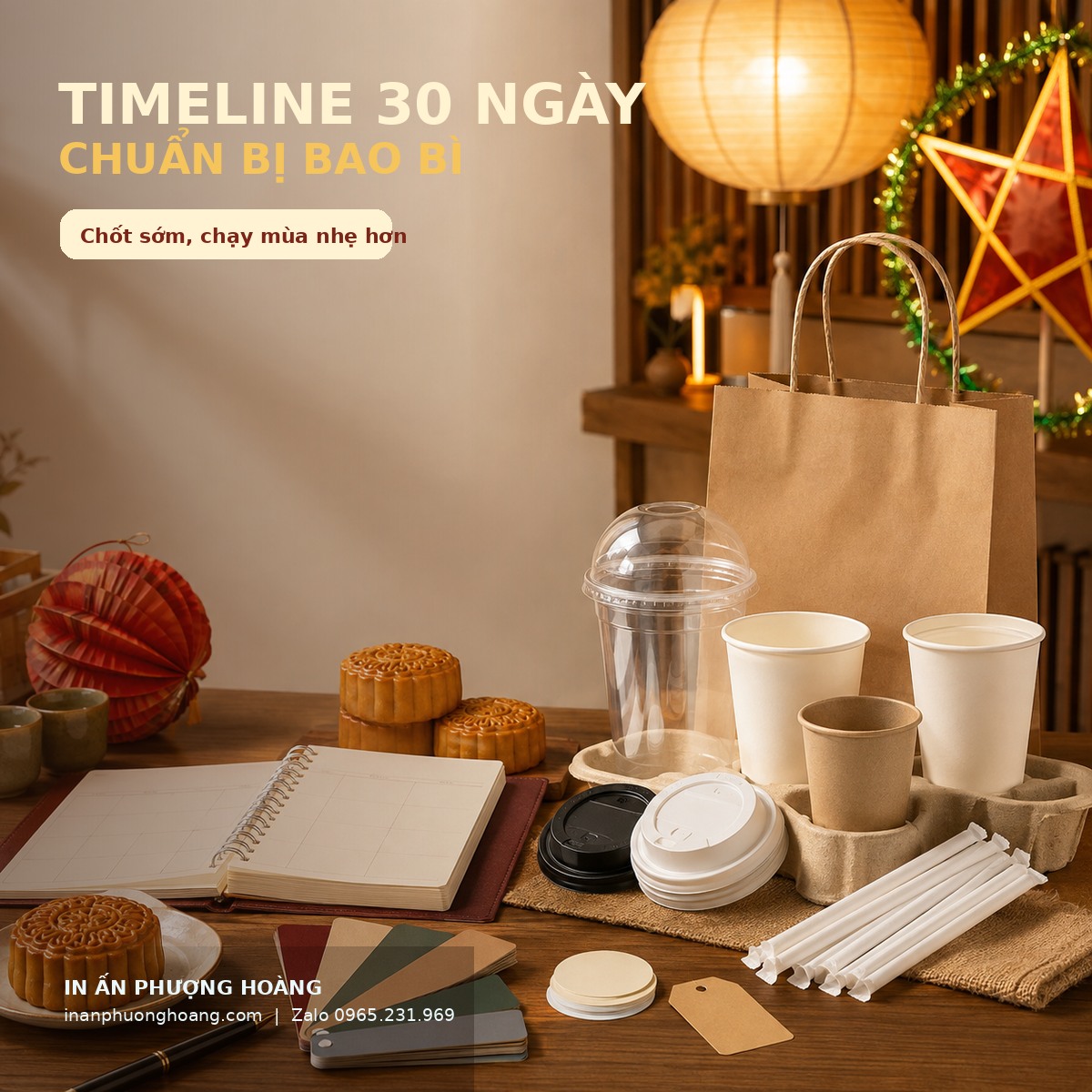 Timeline chuẩn bị bao bì Trung thu cho quán F&B