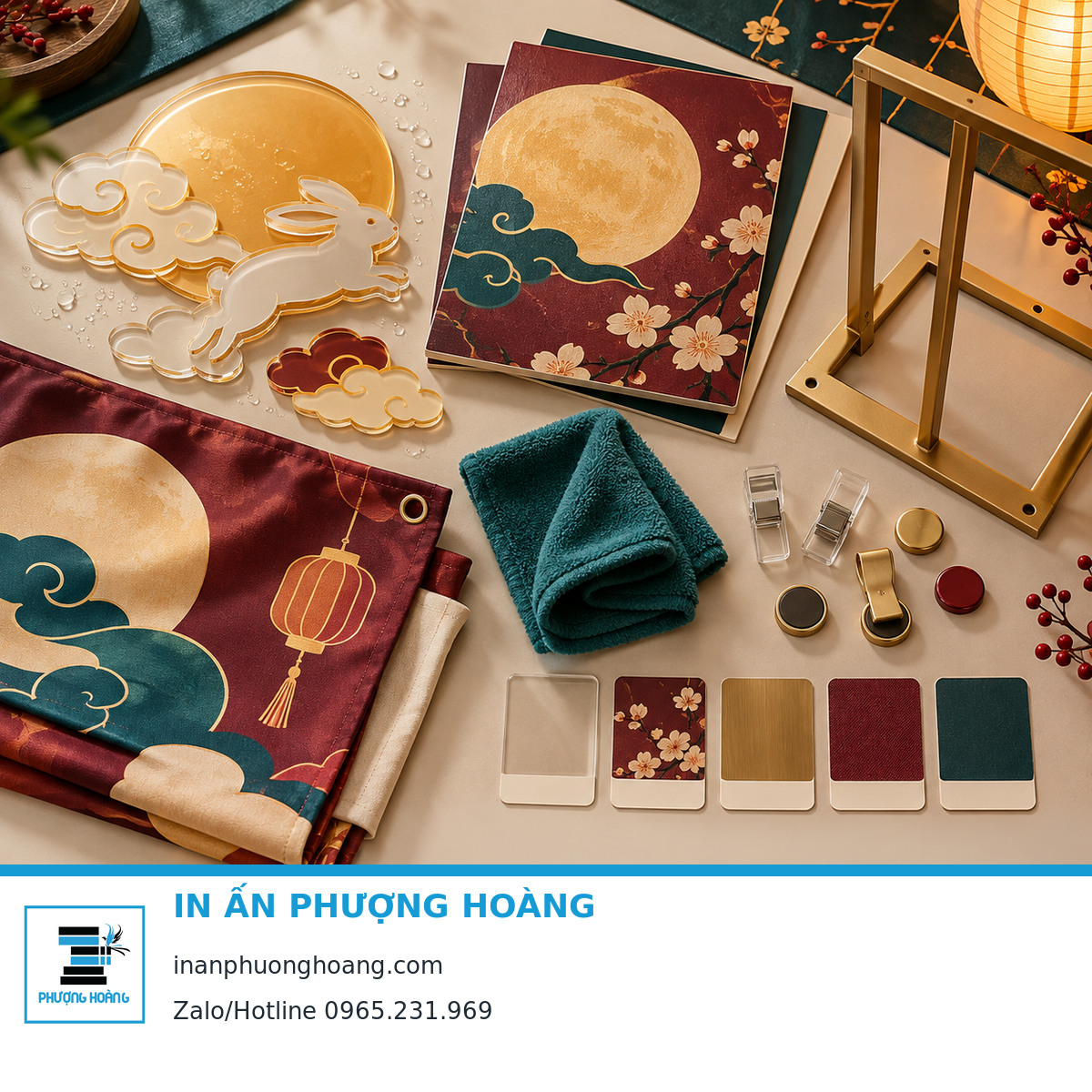 Vật liệu deco Trung thu dễ lau chùi, tháo lắp và tái sử dụng